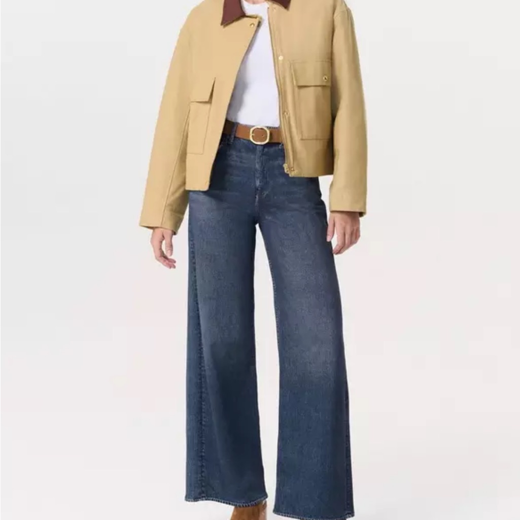 Rag & Bone Women's Wide Leg Jeans In Dark Blue Wash